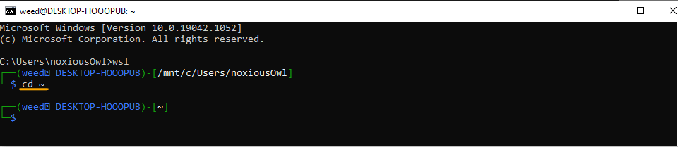 WSL 2 changing to linux directory