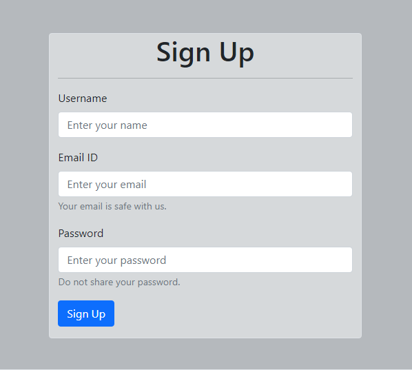 bootstrap register page