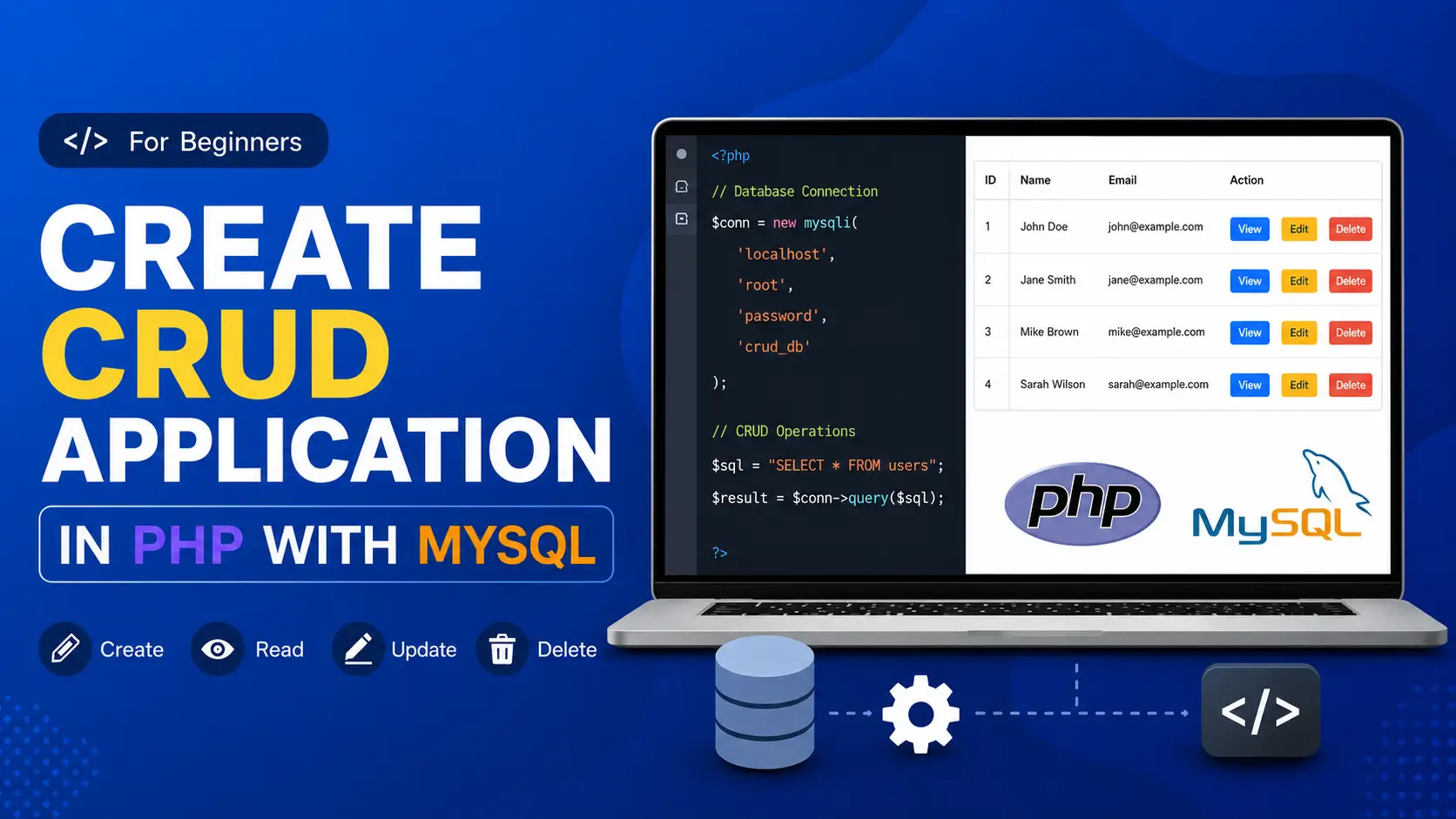 CRUD Application in PHP using MySQL for Beginners